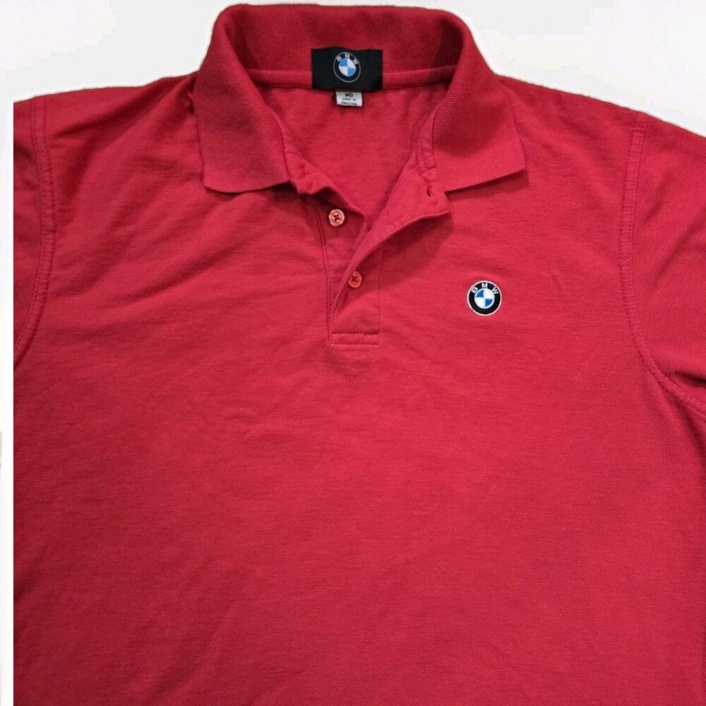Official BMW Men’s Red Pique Polo Shirt - Size Medium